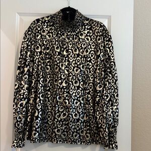 Layerz Black and Gold Print Women's Top - Black and Gold